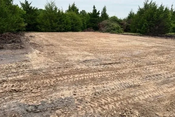 Commercial foundation pad site prepared for structural support