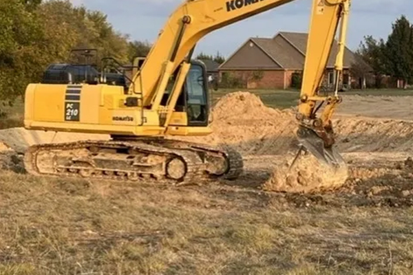Site preparation work with grading and excavation for future construction