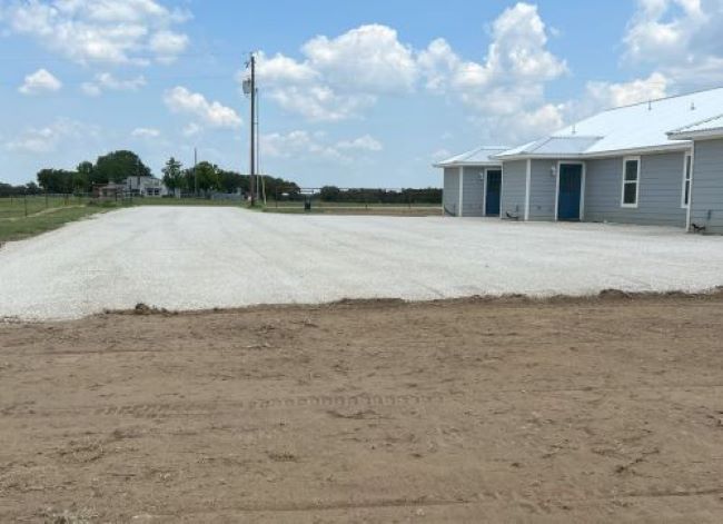 Gravel surface planned with proper drainage and site preparation